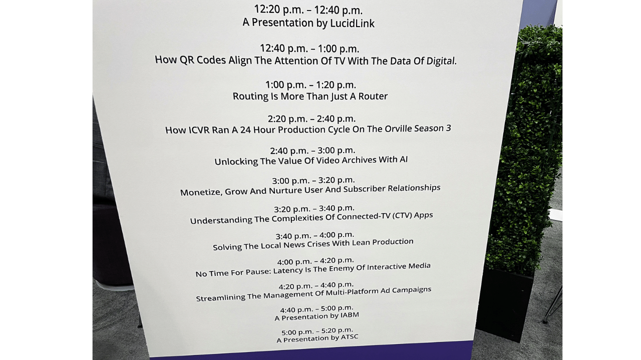 Photo of Tech Chat Stage Presentation Schedule at 2022 NAB Show New York