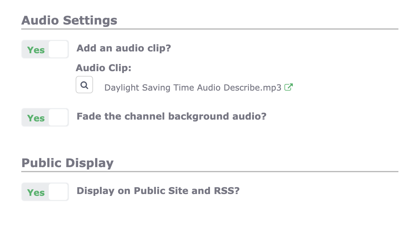 Bulletin Audio Description File Digital Signage