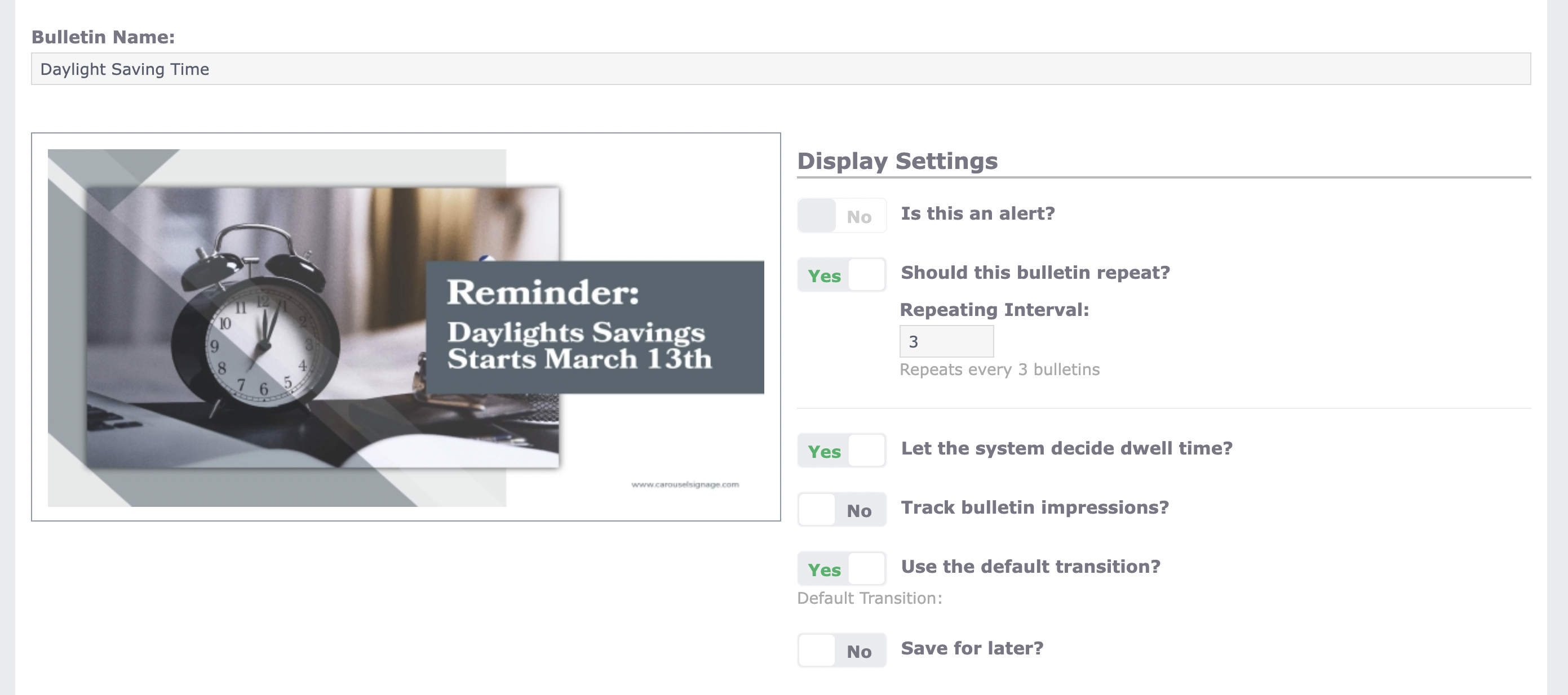 Daylight Saving Time Digital Signage Content